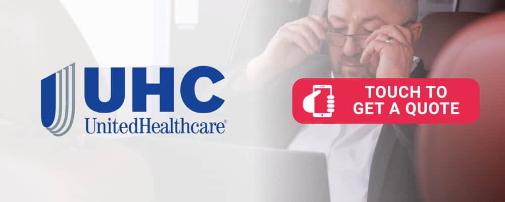 United Health Care (UHC) logo is selling health insurance. Touch to call.